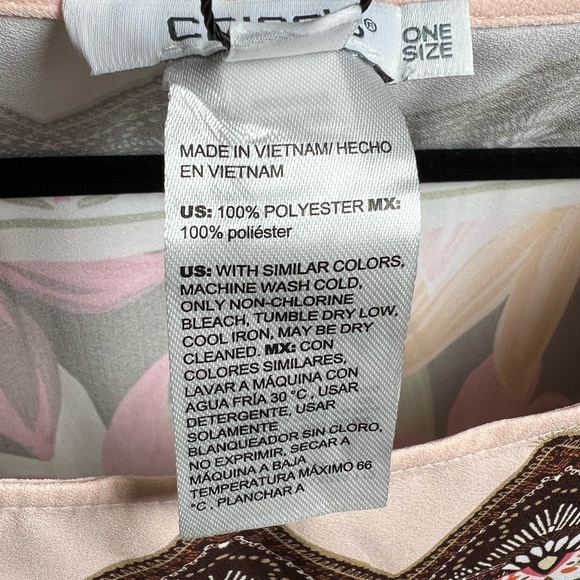 Chico’s One Size Floral Tropical Boatneck Poncho asymmetrical Hem NWT - Picture 7 of 7